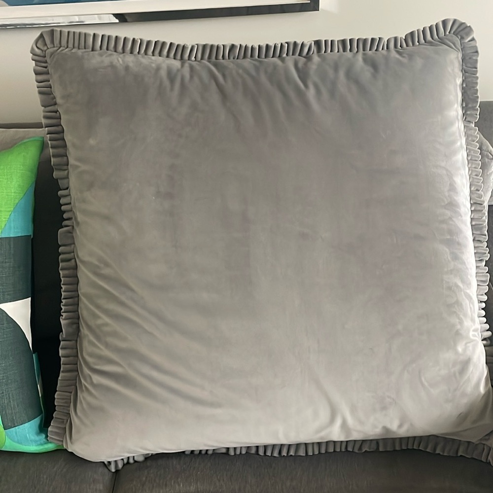 Down filled pillow. Approximately 26-27” square pillow.
